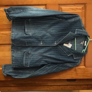 Striped jean jacket